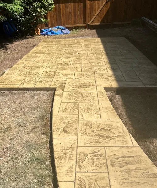 Decorative Stamped Concrete Patio And Walkway in Renton 